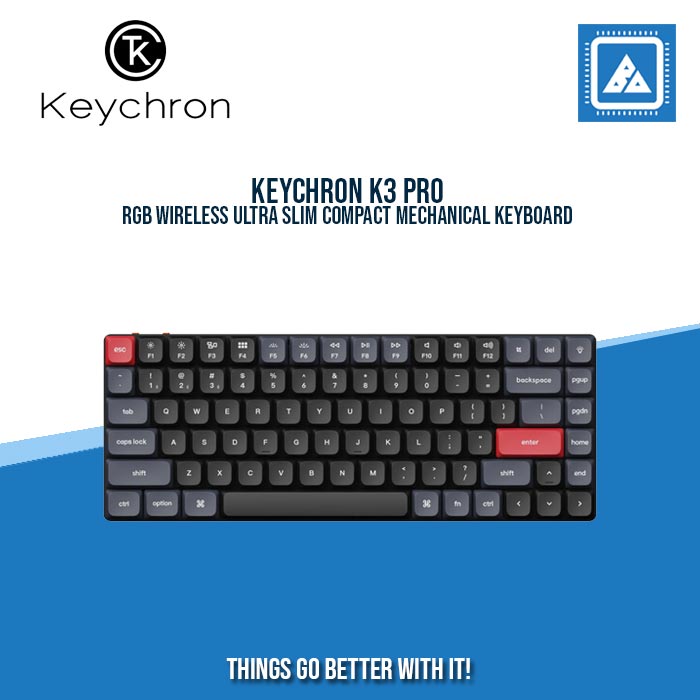 KEYCHRON K3 PRO RGB WIRELESS ULTRA SLIM COMPACT MECHANICAL KEYBOARD (BROWN SWITCH) KEYCHRON K3 PRO RGB WIRELESS ULTRA SLIM COMPACT MECHANICAL KEYBOARD (BROWN SWITCH)